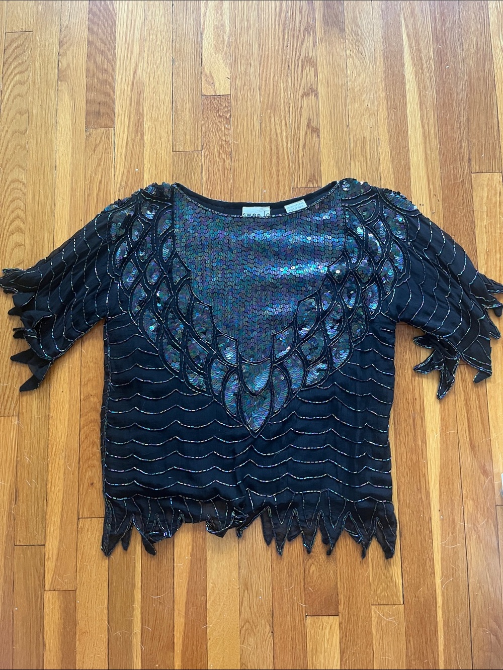 Vintage Swee Lo Silk Sequin Top